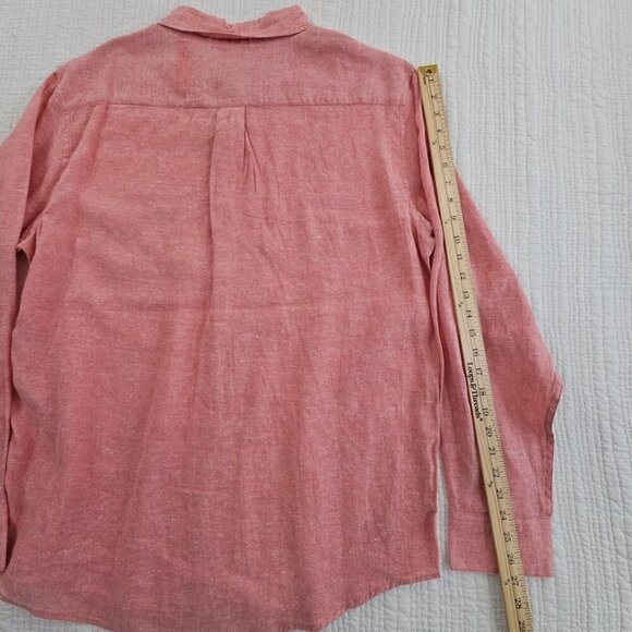 NEW Caribbean Joe 100% Linen Shirt Men's XL Red Long Sleeve Machine Washable NWT - Picture 11 of 14